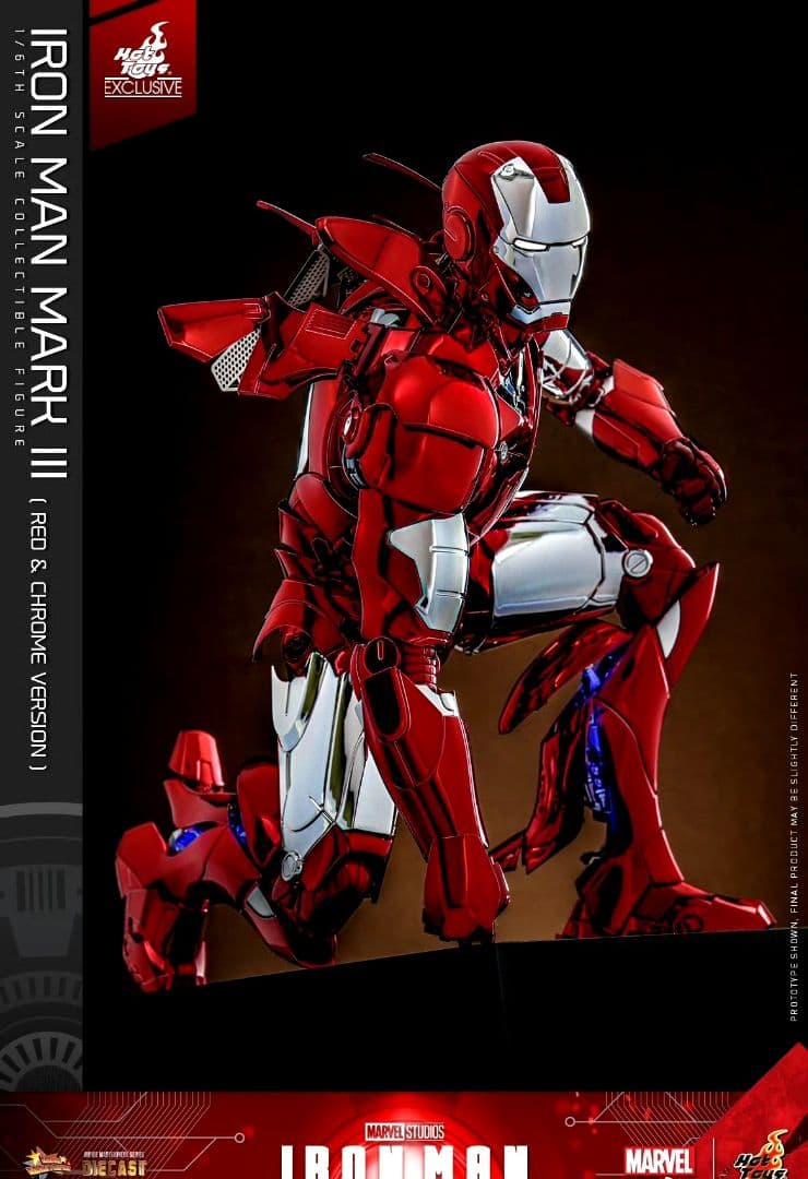ホットトイズ アイアンマン　マーク3 レッド＆シ ルバー・クロム
