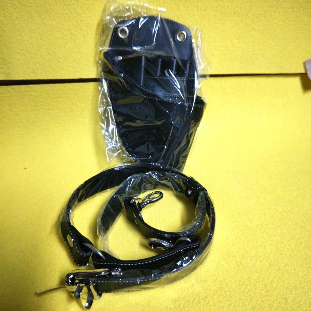 新品　シザーケース　牛革　ブラック　4丁用
