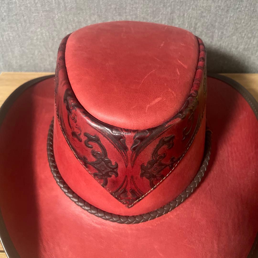 ファルコン メンズ アメリカンレザー カウボーイハット　新品　Ｍサイズ