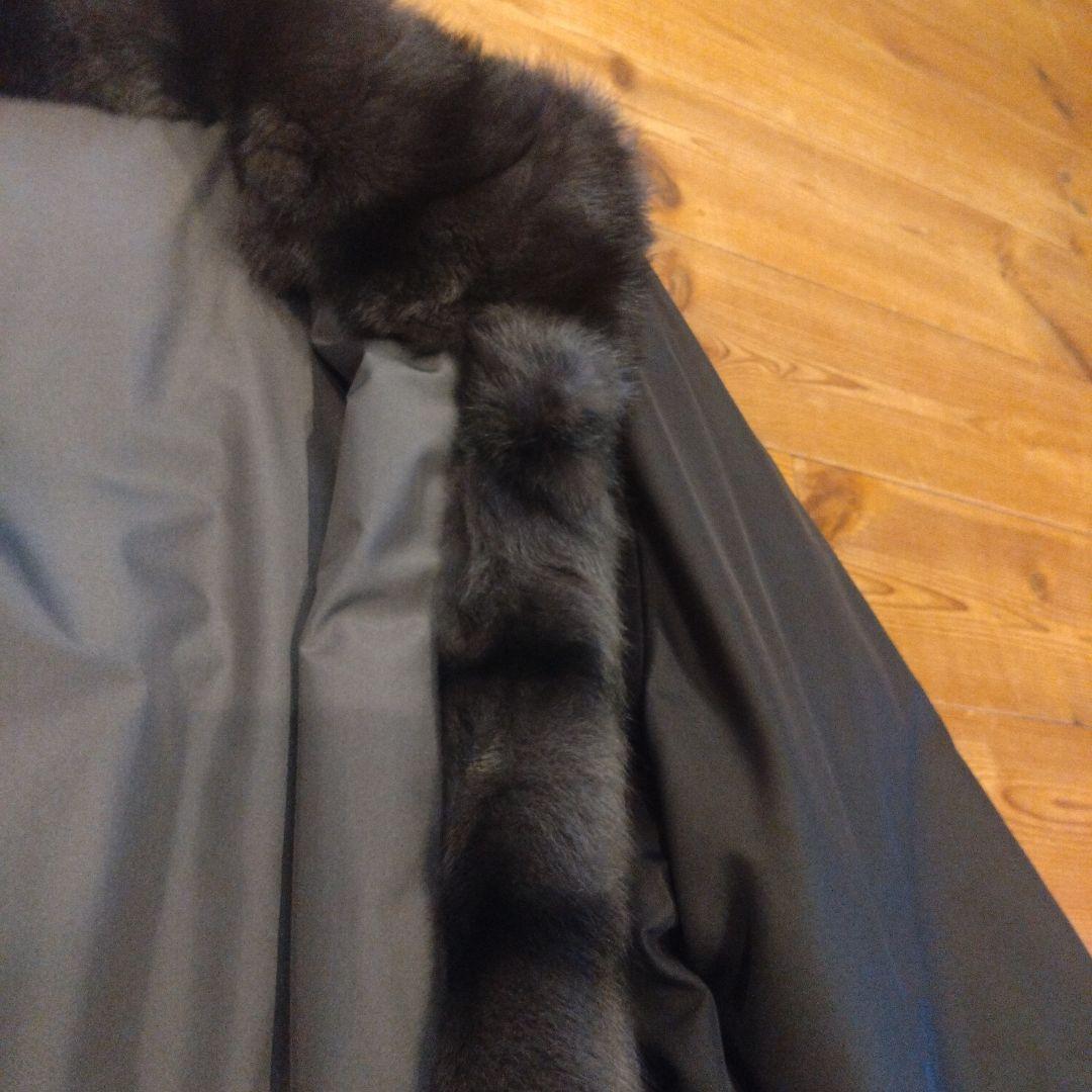 シルク100% 　リアルファー(リス)　リバーシブルコート　毛皮コート