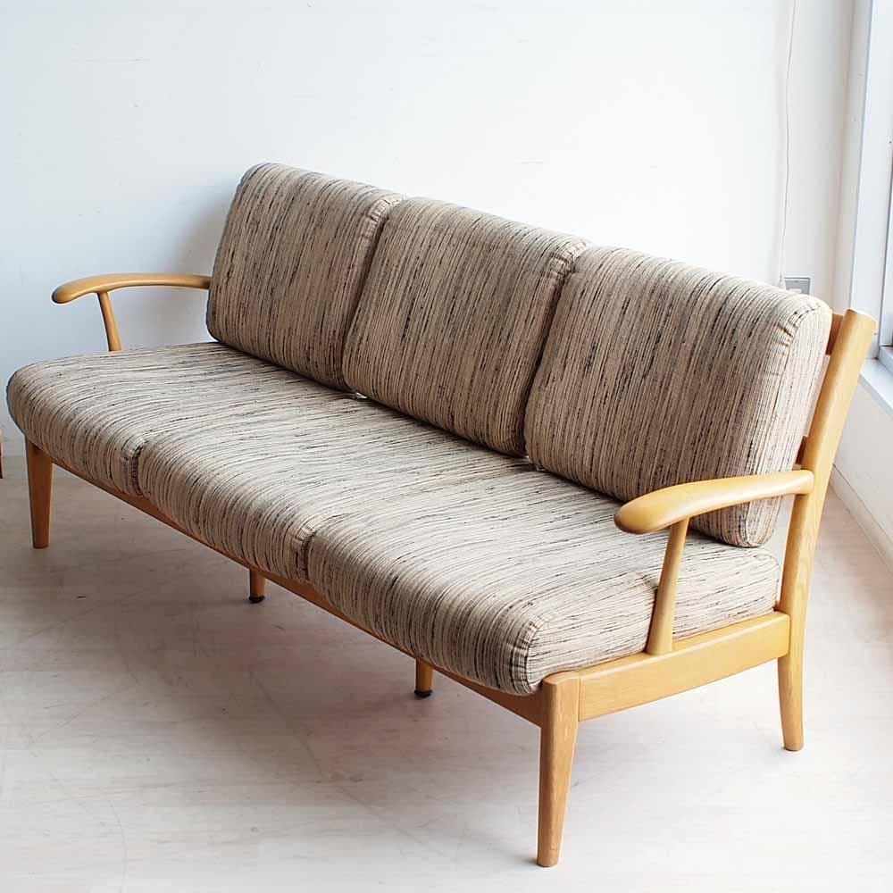 飛騨産業 キツツキ オーク材 3人掛けソファ ナチュラル ZR24389