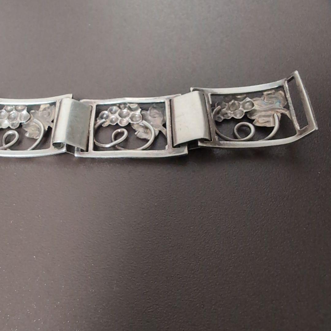 貴重　デンマーク　シルバー 葡萄 ブレスレット　北欧ビンテージアクセサリー