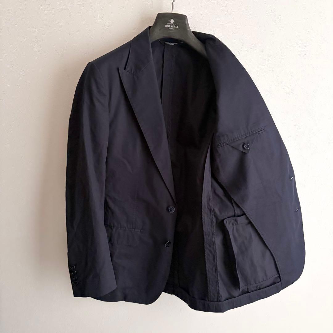 【希少】ドルチェアンドガッバーナ　イージーセットアップ　ネイビー　シルク混　46