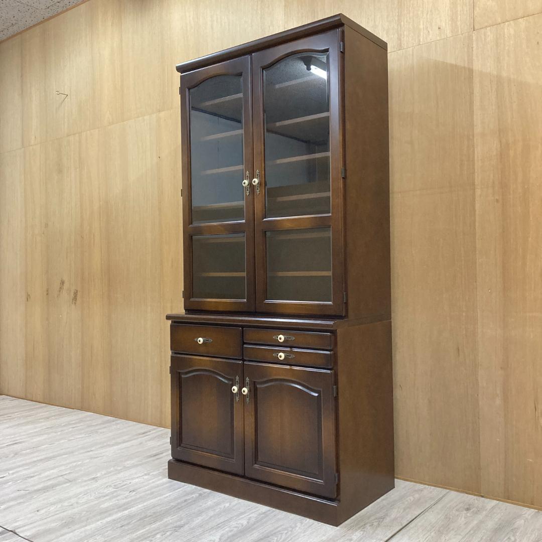 【飛騨産業】キツツキ　２面食器棚　カップボード　キッチンボード