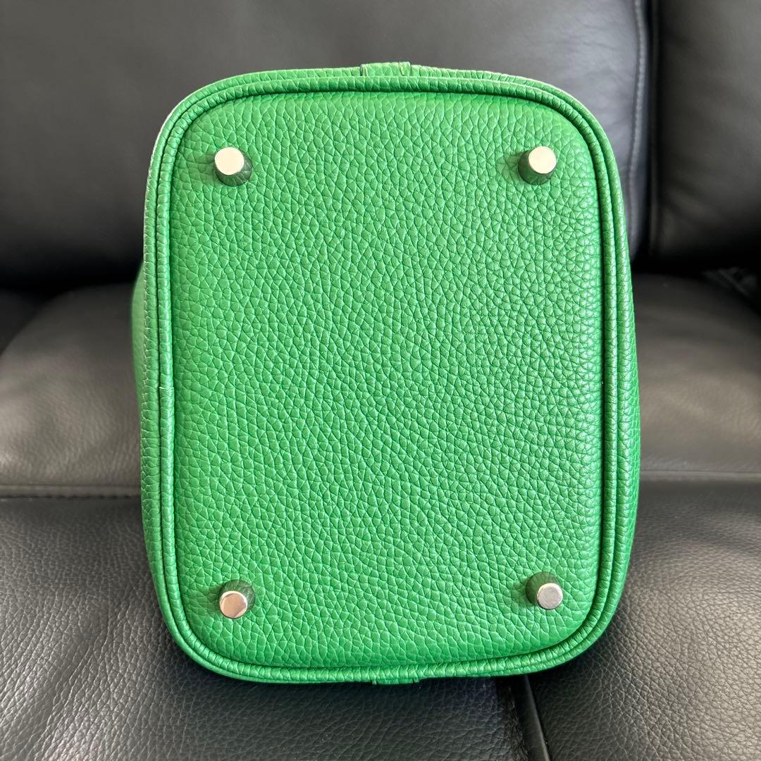 楽天　4U キューブバッグ　プレミアム本革　タケグリーン　シルバー金具　Sサイズ