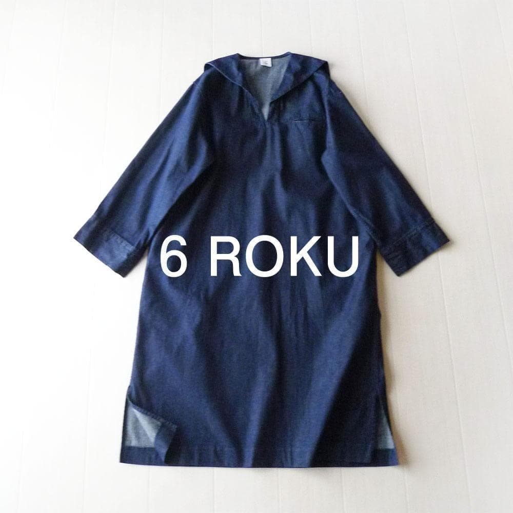美品 ROKU ロク 2,3万 デニム セーラーカラー ワンピース B&Y Z