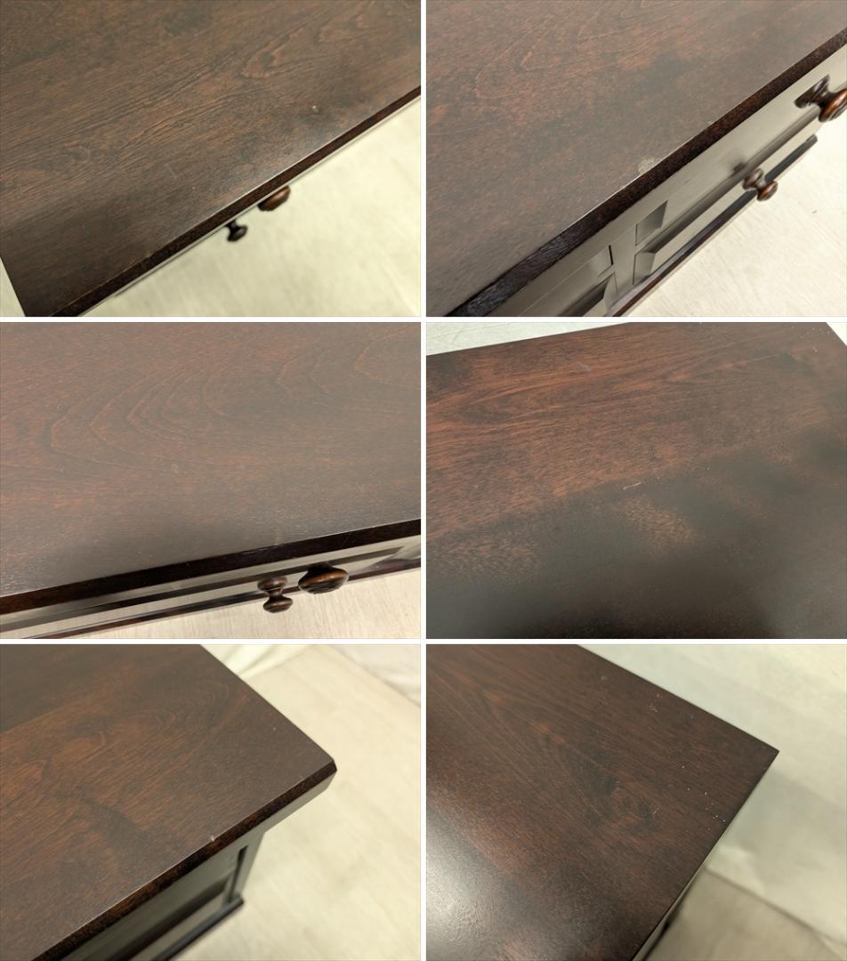 北海道民芸家具　カバ材　無垢　ローチェスト　整理箪笥　箪笥　タンス　チェスト　A