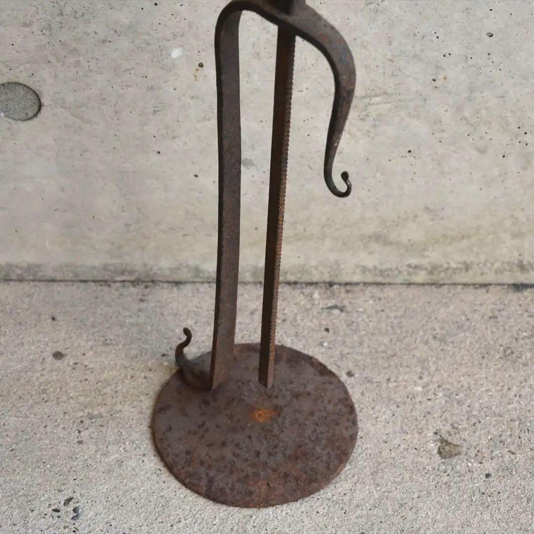 明治時代　鉄製　燭台　高さ可変　オブジェ　骨董品　アンティーク