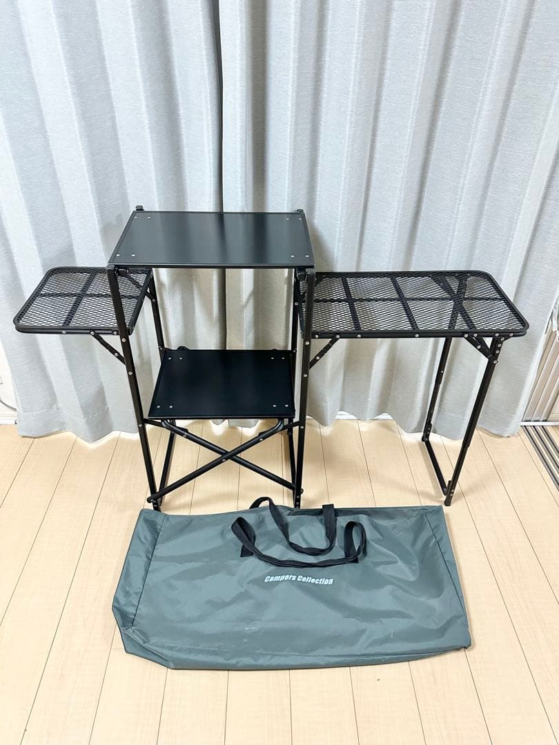 山善 キャンパーズコレクション タフライトスタンド キッチンテーブル