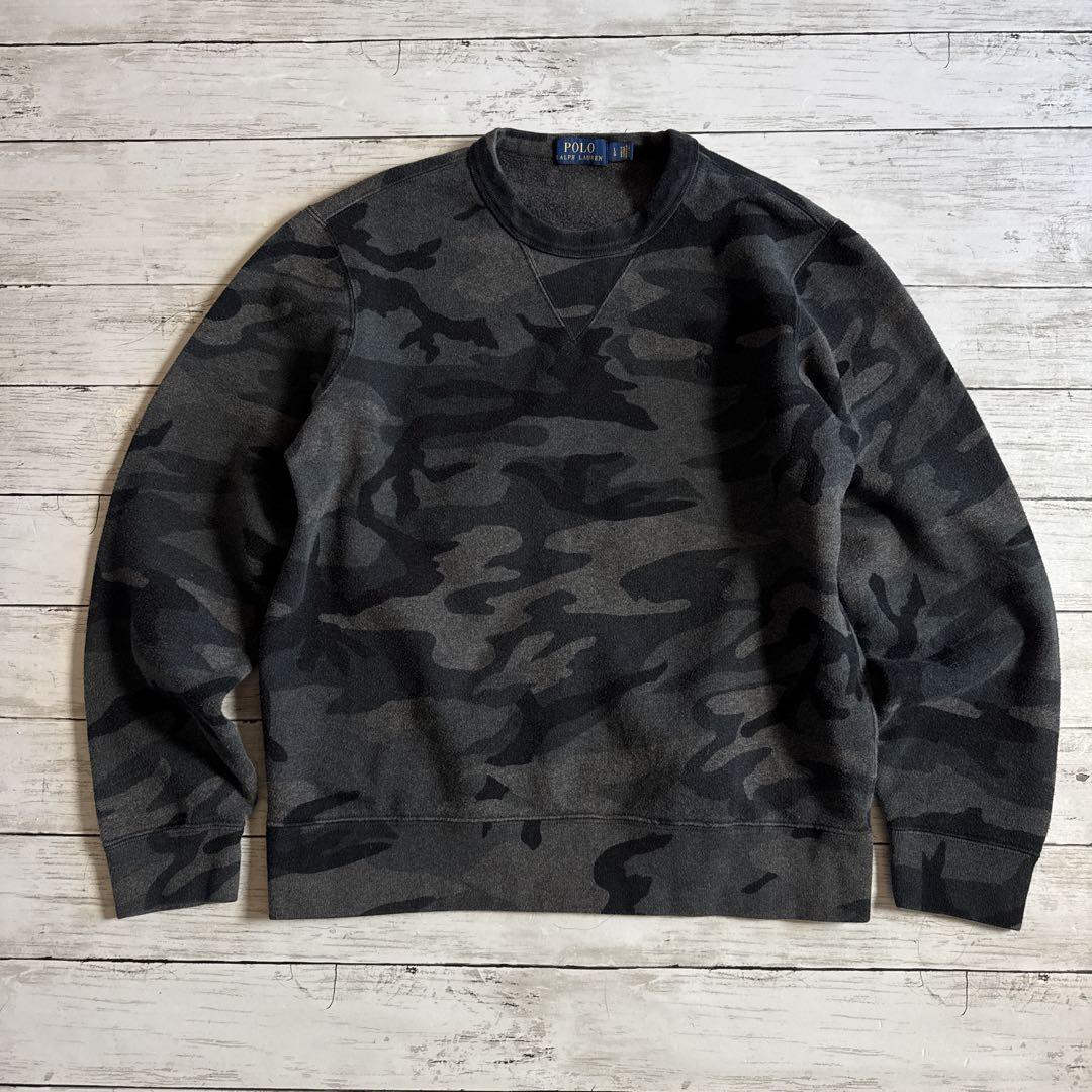l*m様 ポロラルフローレン 迷彩 カモフラ スウェット L ポニー刺繍 Vガゼ