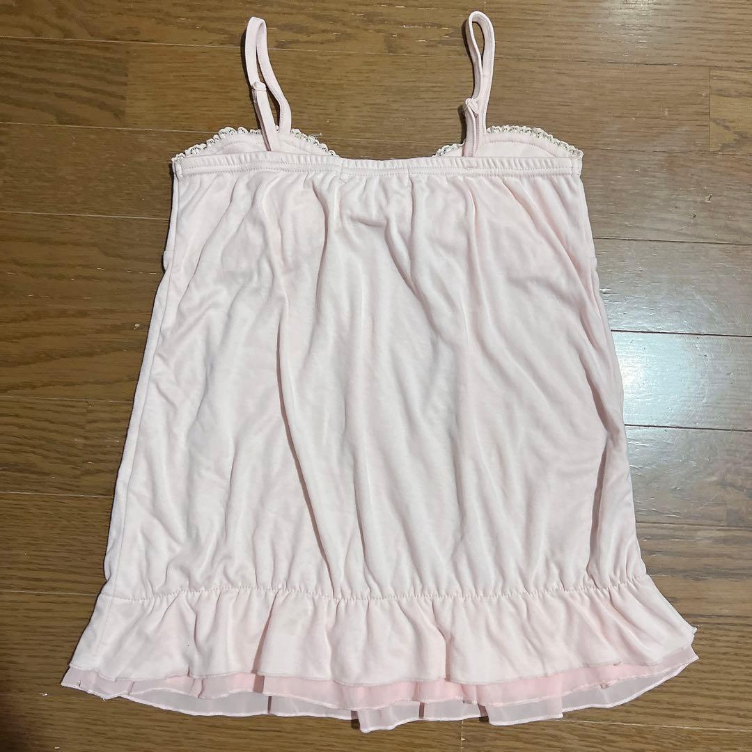 ピンク　フリル　リボン　キャミソール