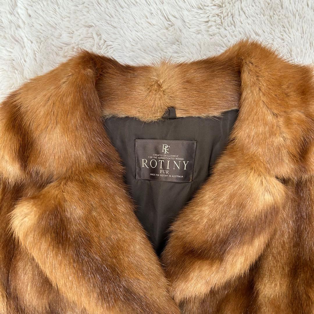 【美品】ROTINY ミンクファーコート オーストラリア製 ブラウン 毛皮 13