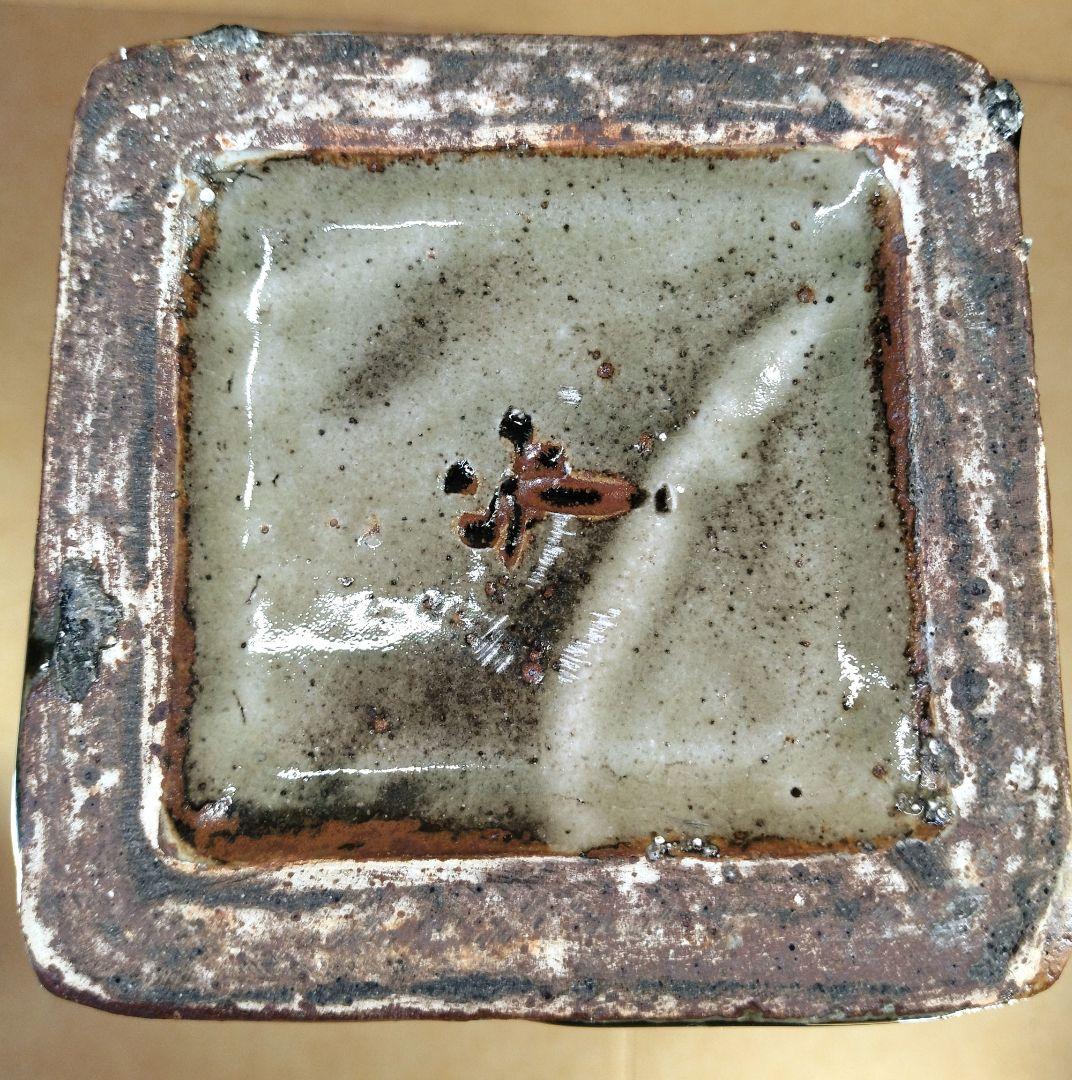 【本物保証】金城次郎 魚紋角瓶 共箱 栞 人間国宝 壺屋焼 希少魚6匹 h24㎝