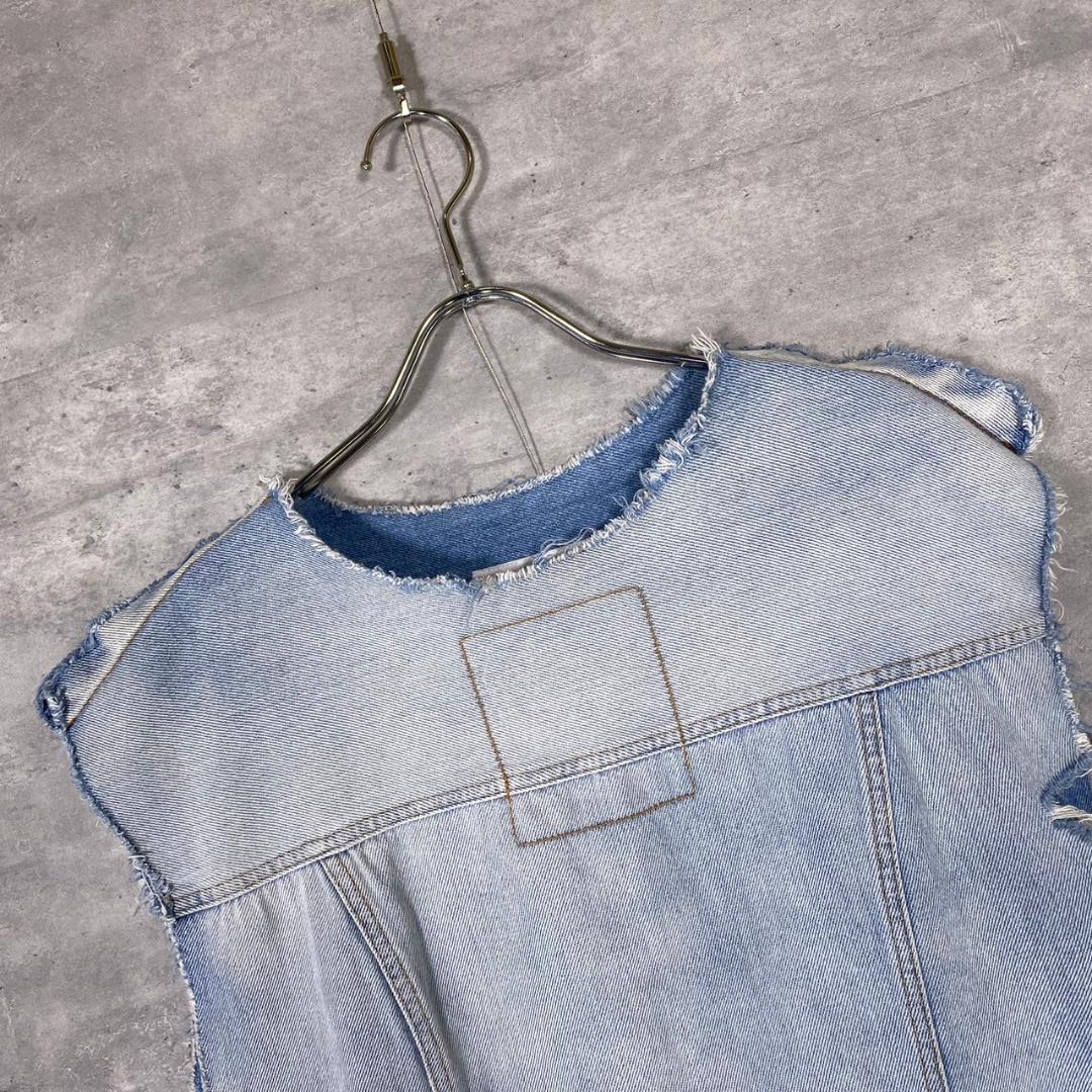 『MM6』エムエムシックス (40) カットオフ デニムベスト