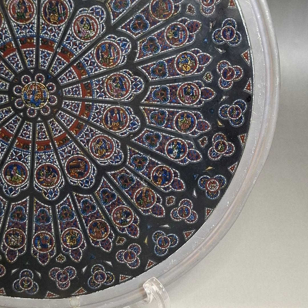 ★幻想的★ノートルダム大聖堂 パリ ステンドグラス グラスマスターズ バラ窓