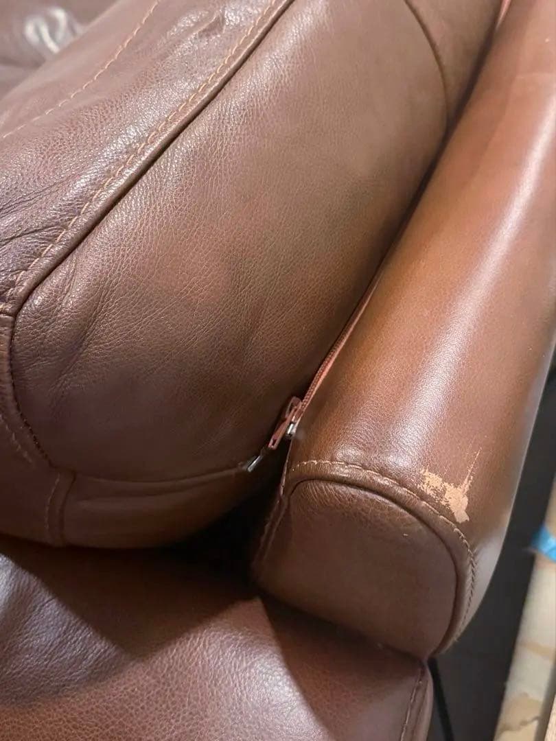 【廃盤】送料込み⭐︎unico MOLN レザーソファ3人掛け ダークブラウン