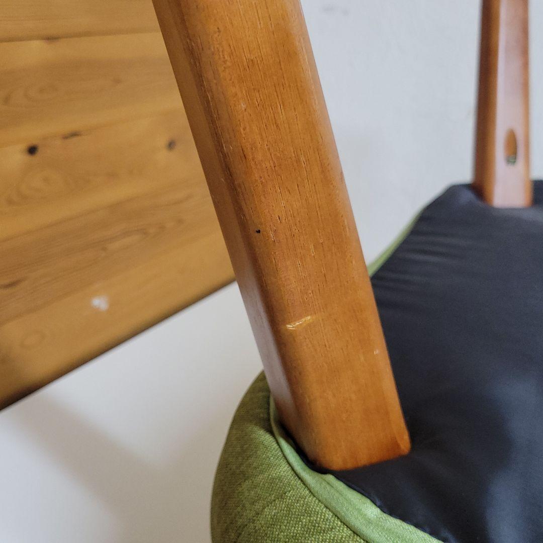 北欧風 折りたたみ 1人掛け ハイバックソファ/アームチェア グリーン 木製脚