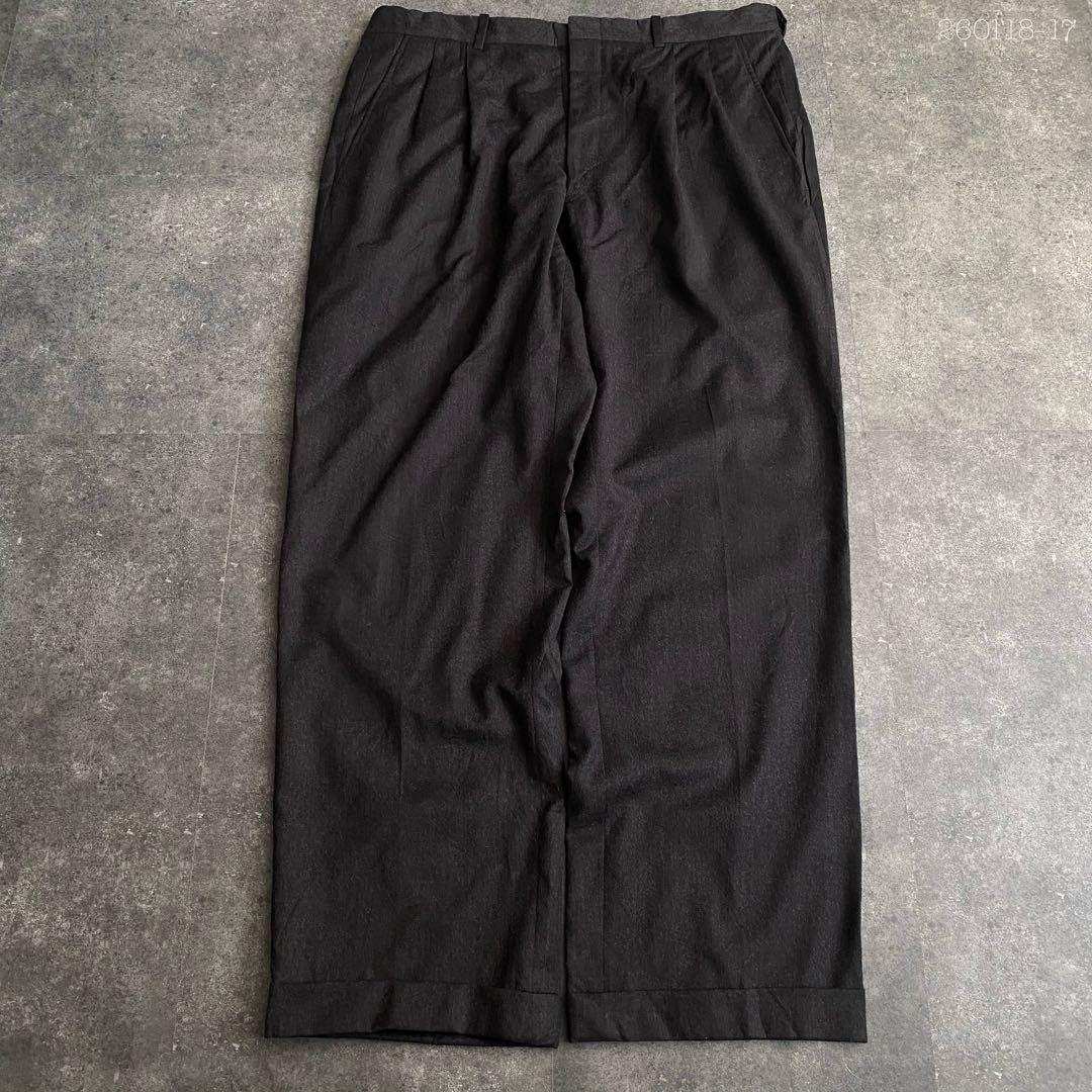 90s ツータックワイドスラックス ダークグレー