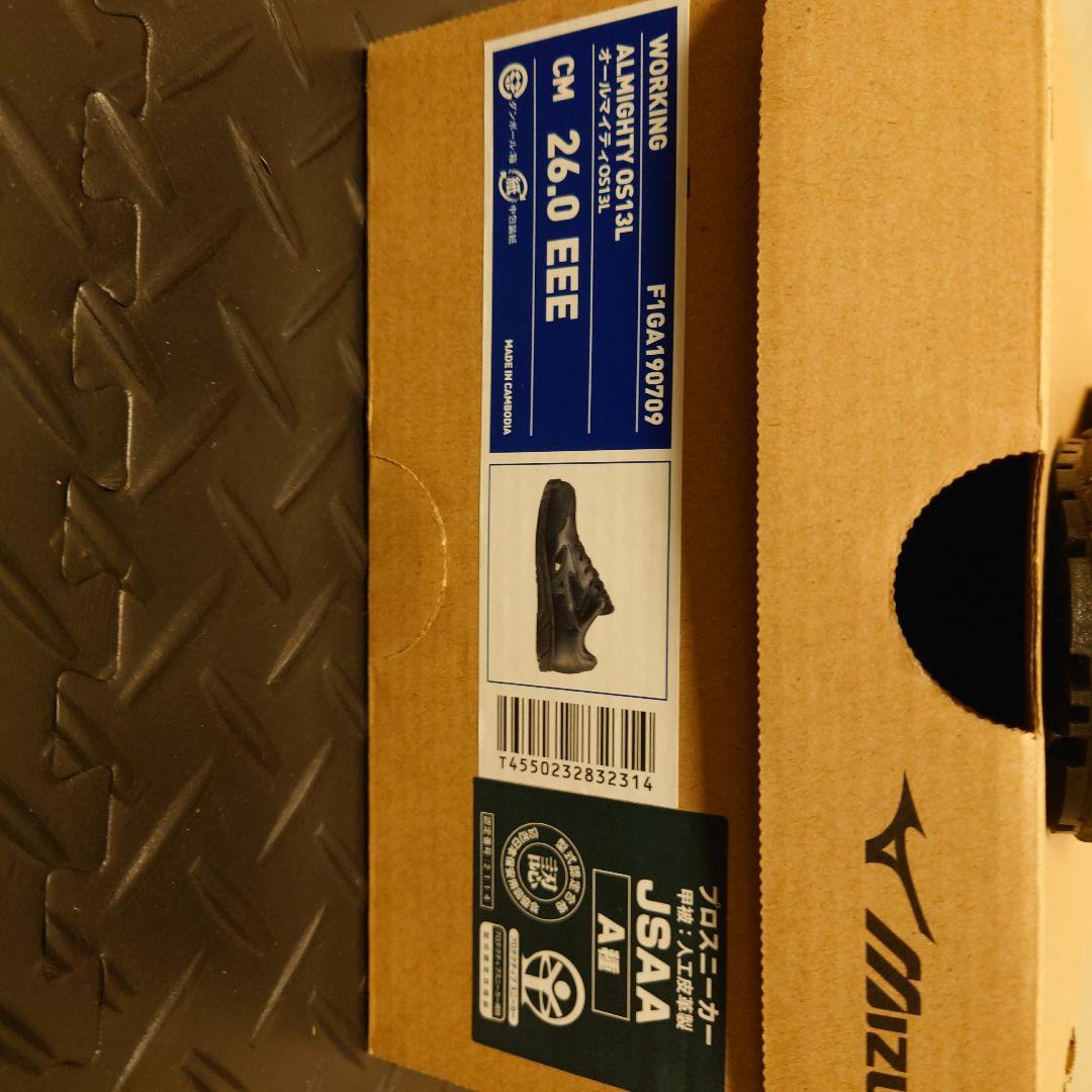 Mizuno ブラック 安全靴 26.0 EEE