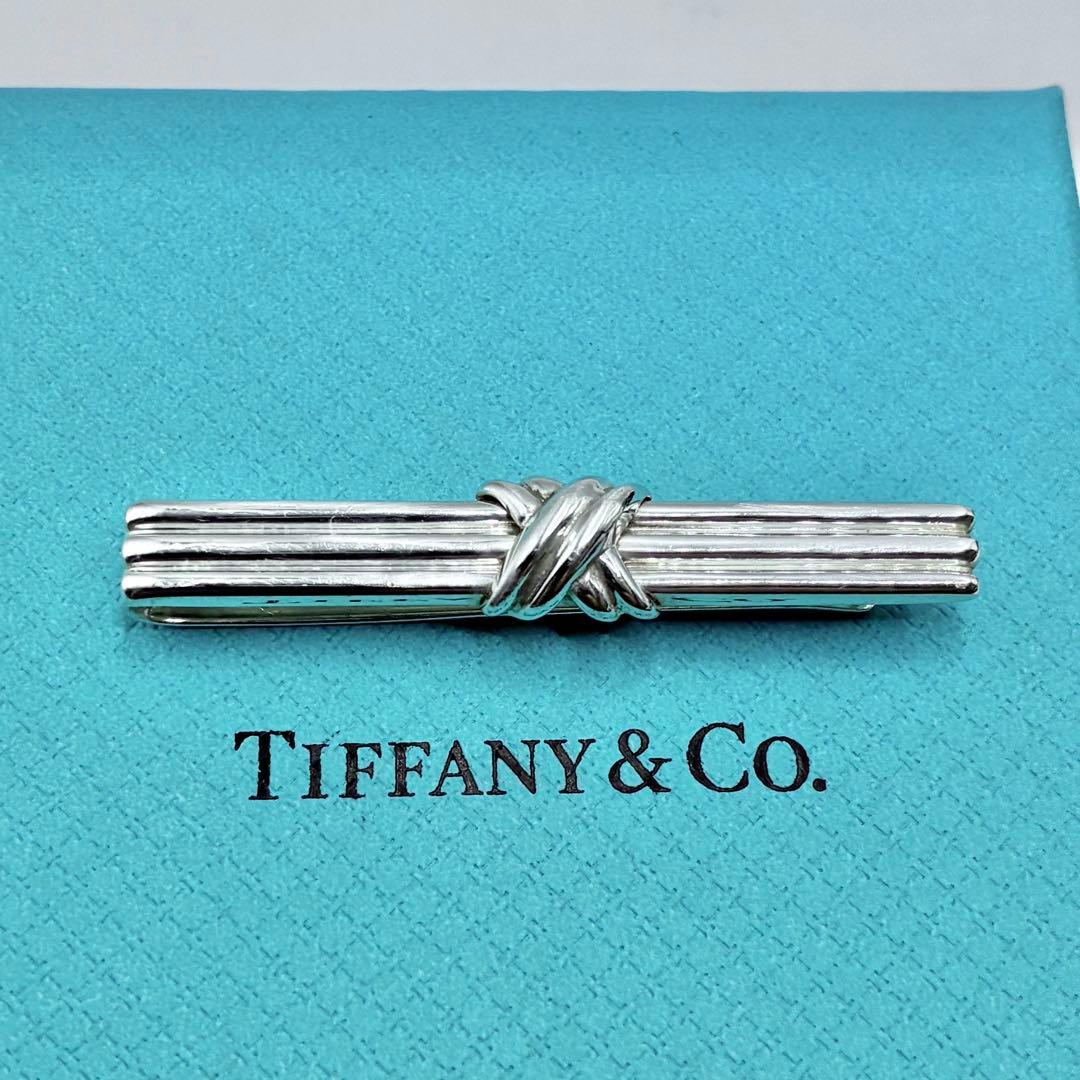 ティファニー　シグネチャー　ネクタイピン　マネークリップ　シルバー　美品