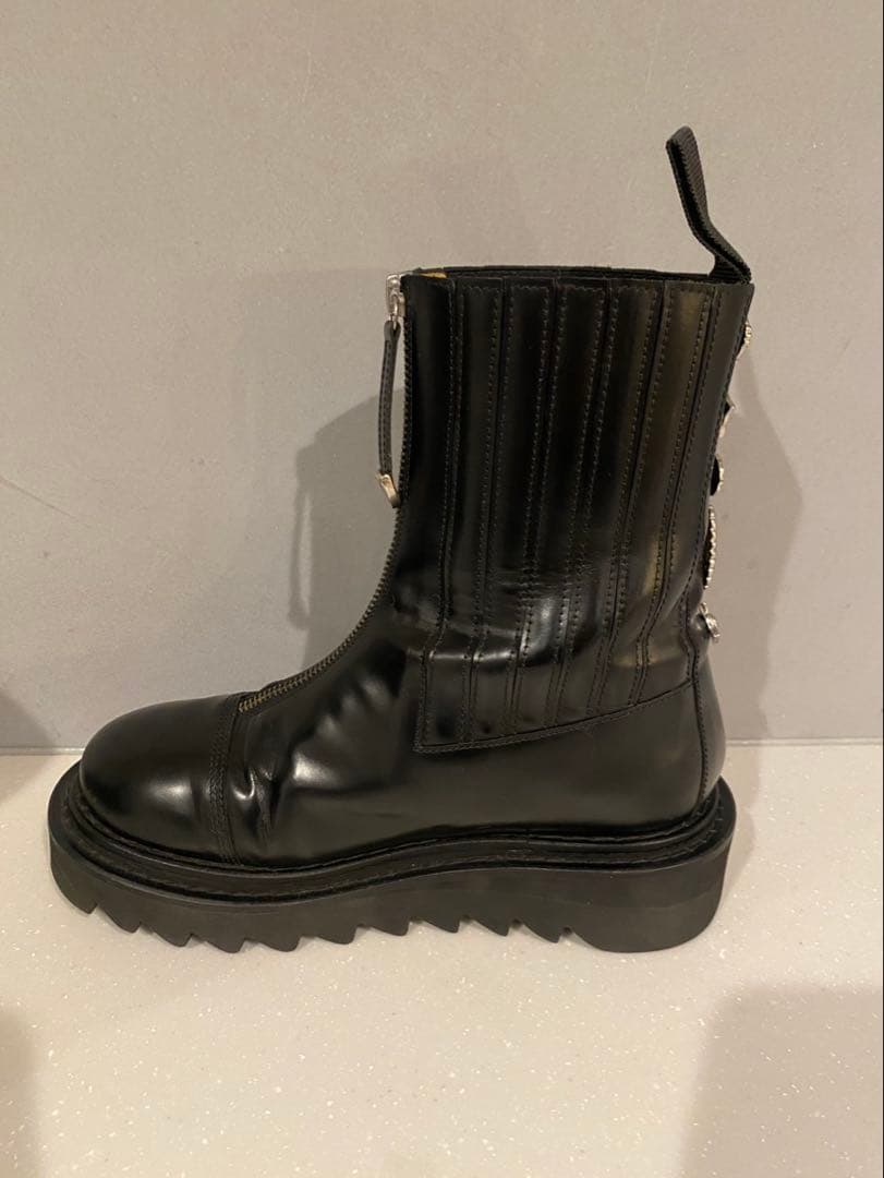 TOGAPULLA トーガプルラ　レザー ショートジップブーツ ブラック 38