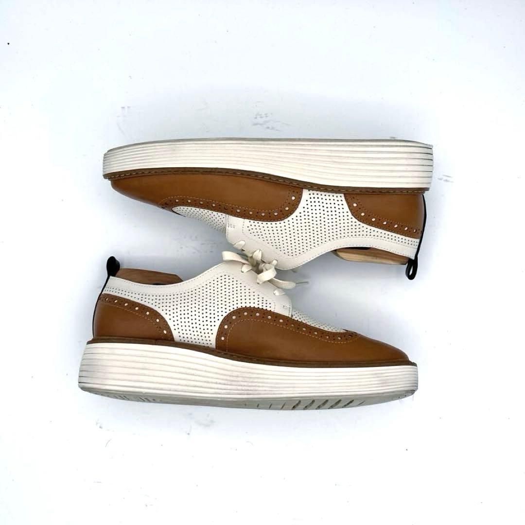 コールハーン　オックスフォード　革靴　ウイングチップ　パンチング　24.5