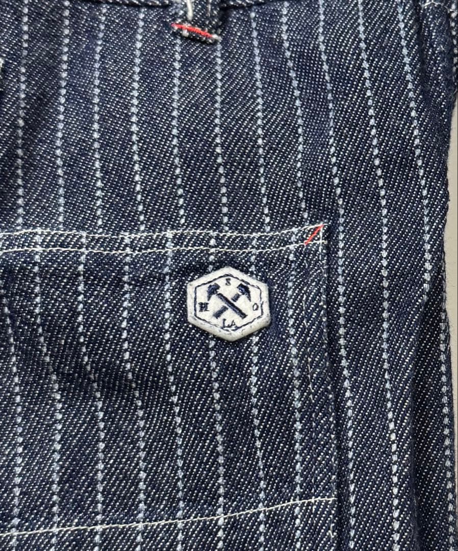 STRONGHOLD ウォバッシュ　ストライプ　オーバーオール　ツナギ　38