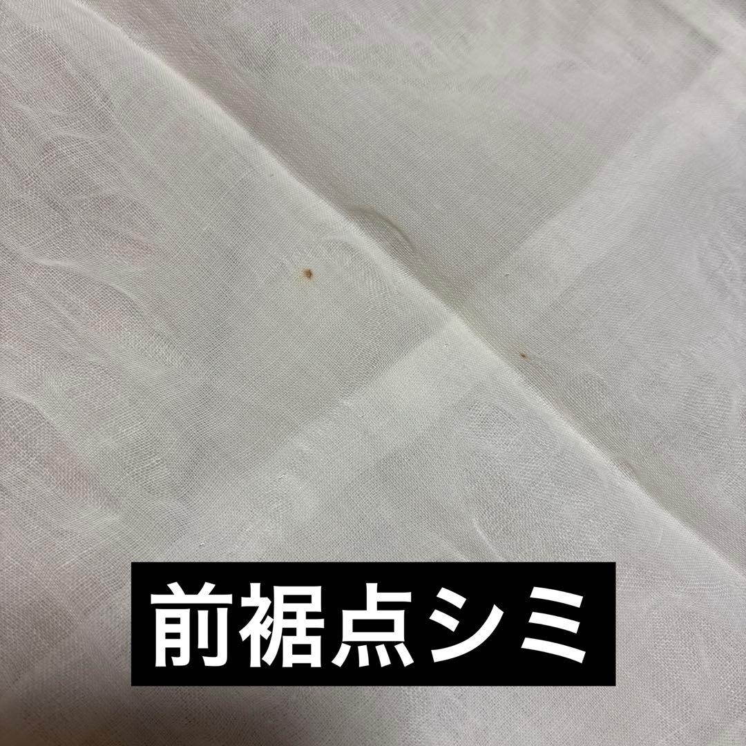 小千谷　本麻長襦袢　ユーズド　半衿付き　草花文様