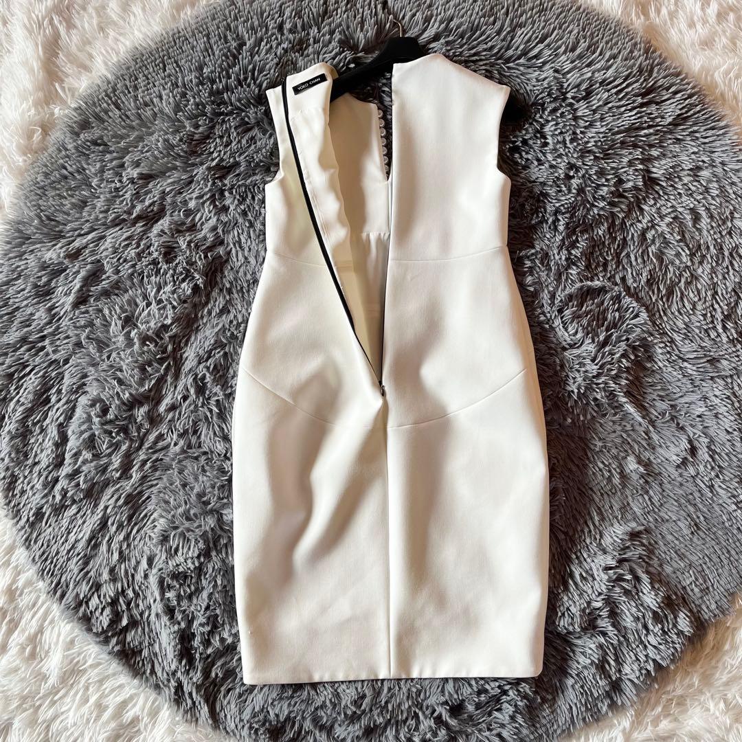 極美品✨ ヨーコチャン パールドレス 膝丈ワンピース フォーマル ホワイト