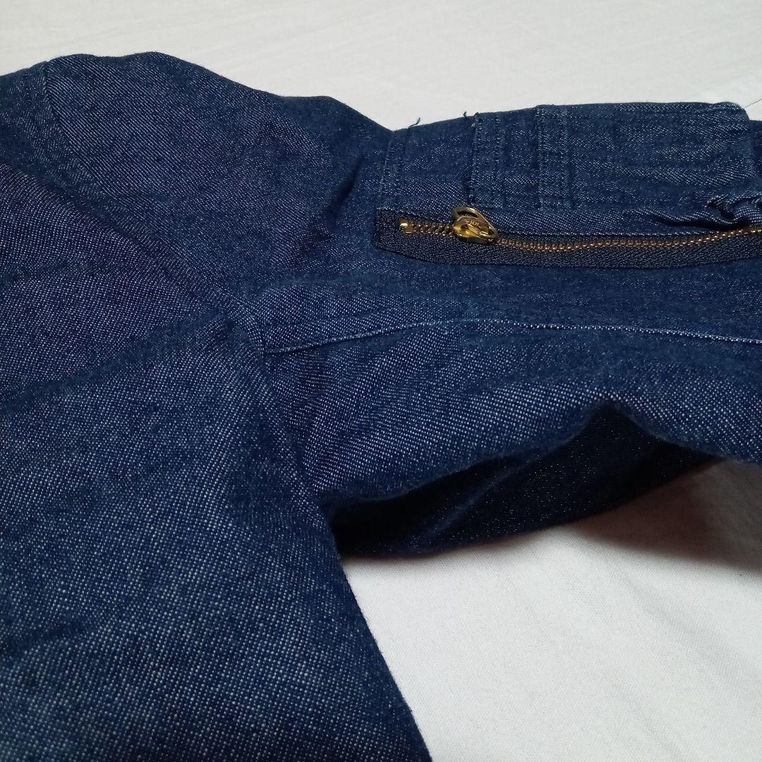 茉*華様 ワンダフルワールド デニムブルゾン キルティング リブ たんぽぽ刺繍