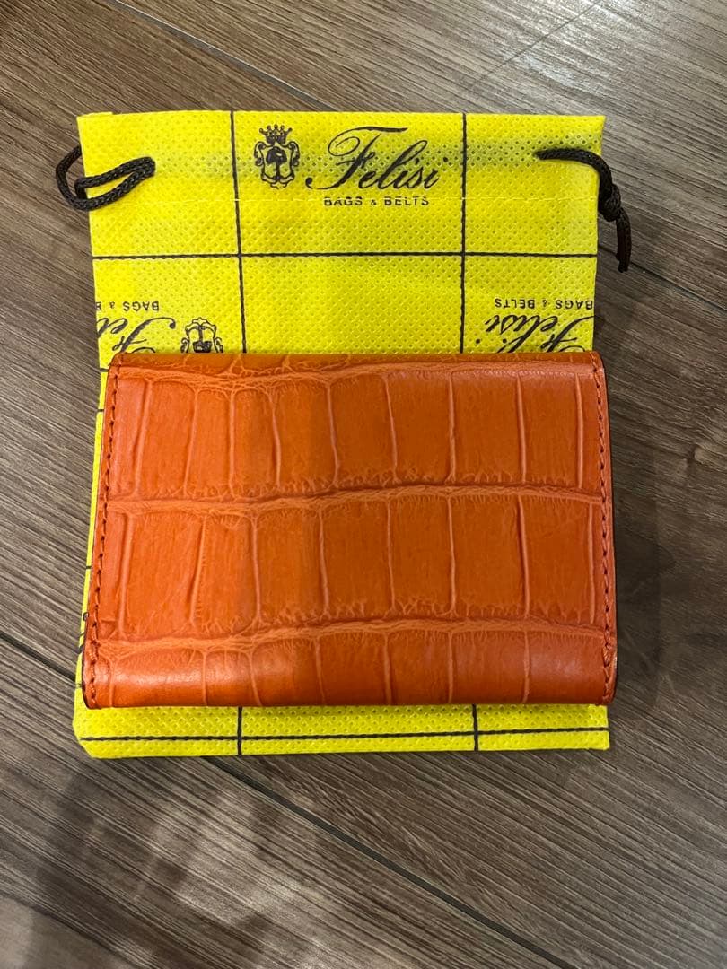 【新品未使用品】Felisi オレンジレザー名刺入れ