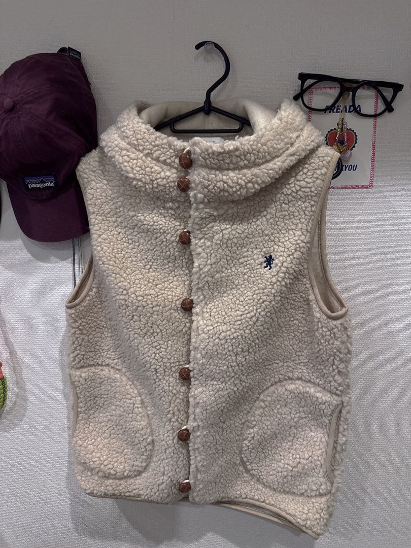 【美品】GYMPHLEX ジムフレックス　アイボリーボアベスト