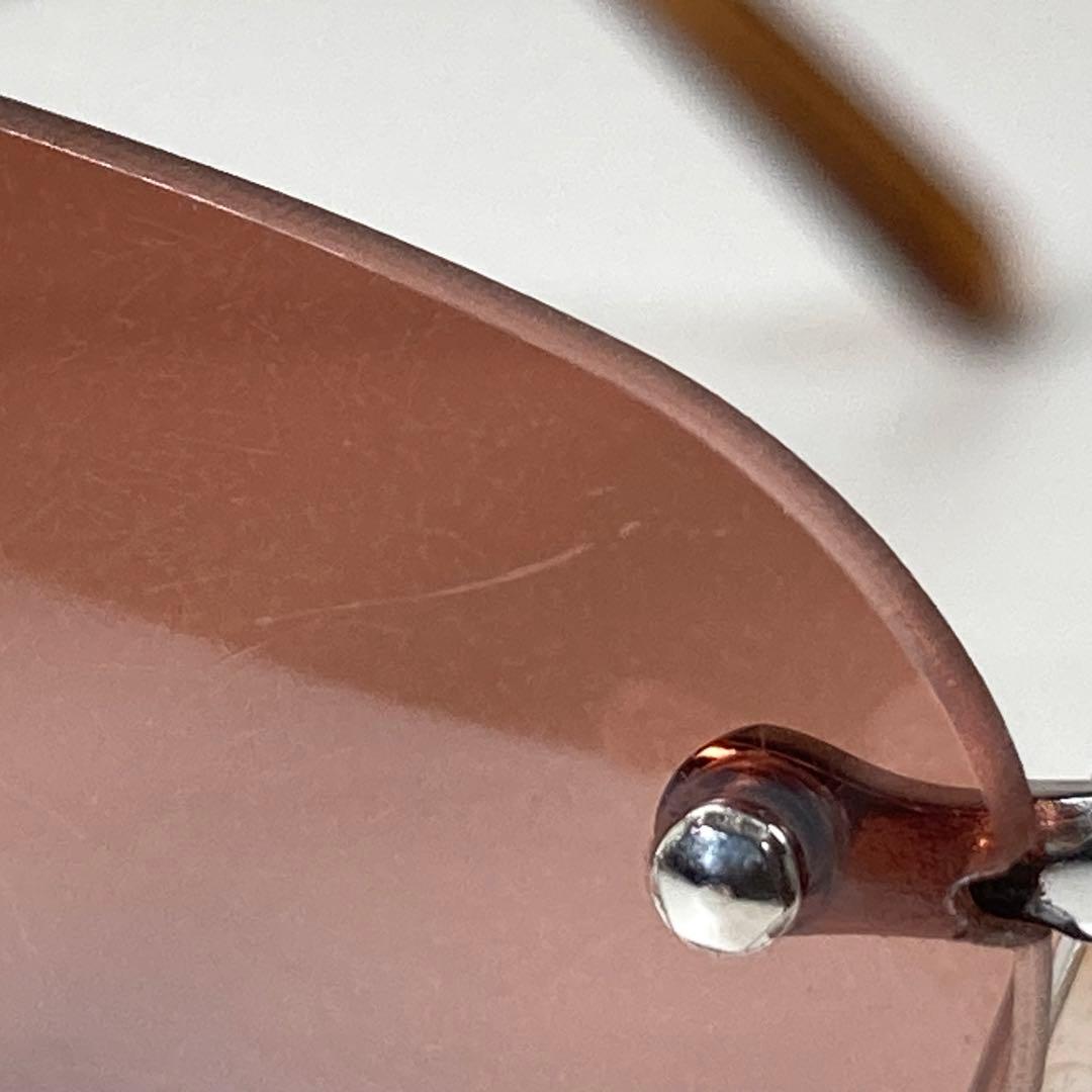 セリーヌ サングラス アイウェア リムレス ラインストーン 度なし ロゴ 茶