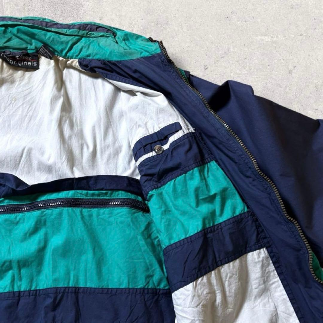 90s Disneyナイロンジャケット紺ネイビーミッキーマウス刺繍パッカブル古着