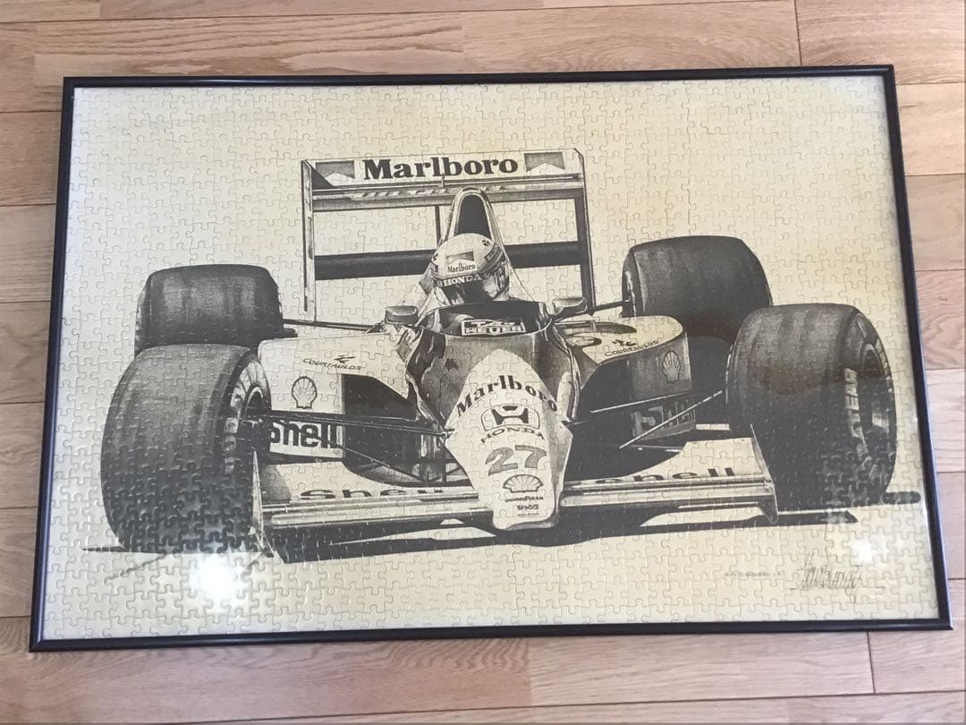 マクラーレンホンダ　F1 アイルトンセナ　ジグソーパズル　額付き
