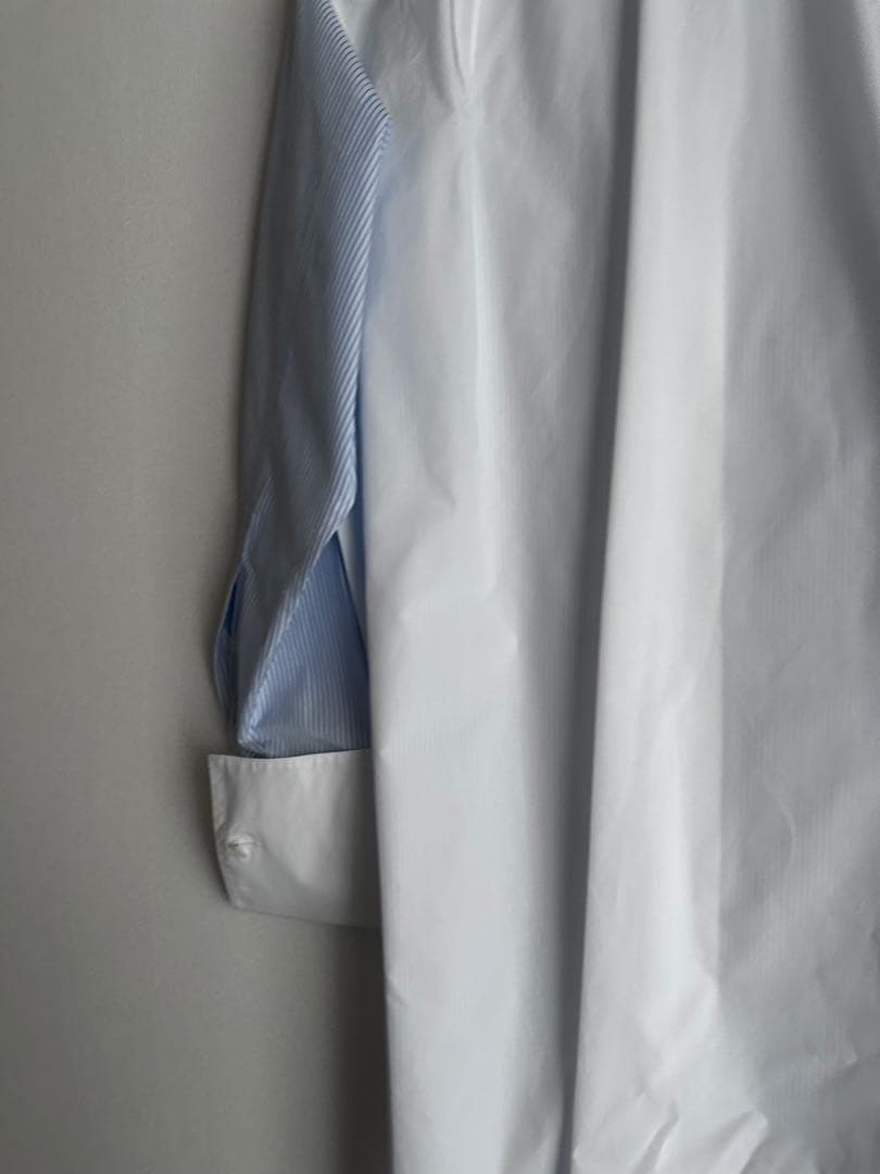 ロエベ　ロングシャツ　ストライプ切替 長袖シャツ アシンメトリー　サイズ32