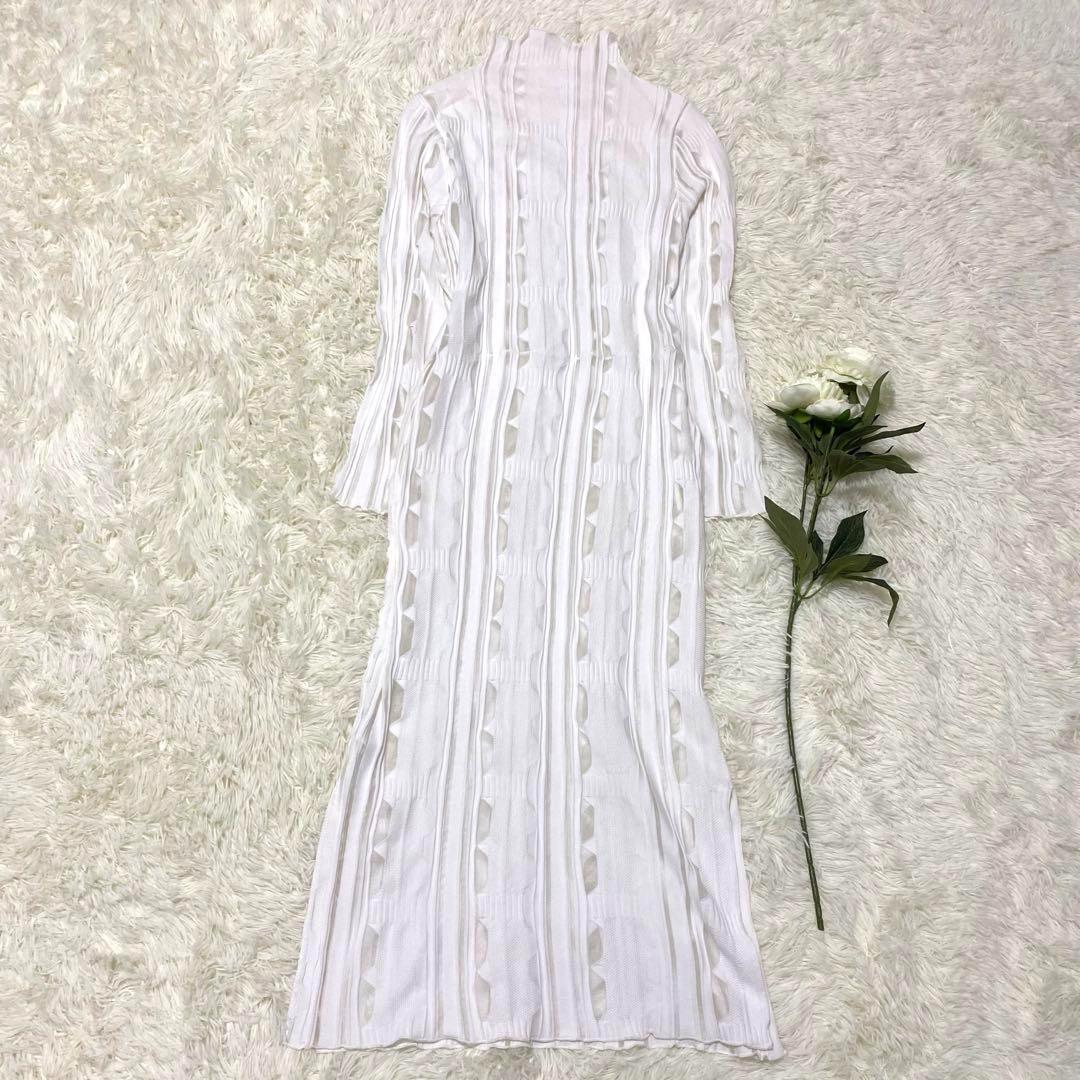 【AMERI】 MEDI SHEER GEOMETRIC KNIT DRESS