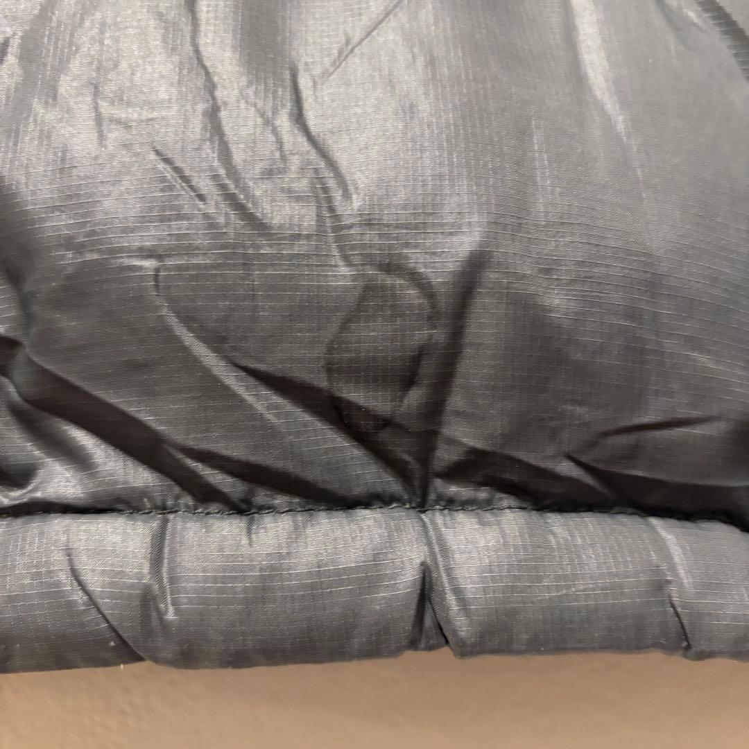 ノースフェイス ダウンベスト ヌプシ メンズ M グレー 刺繍ロゴ 700フィル