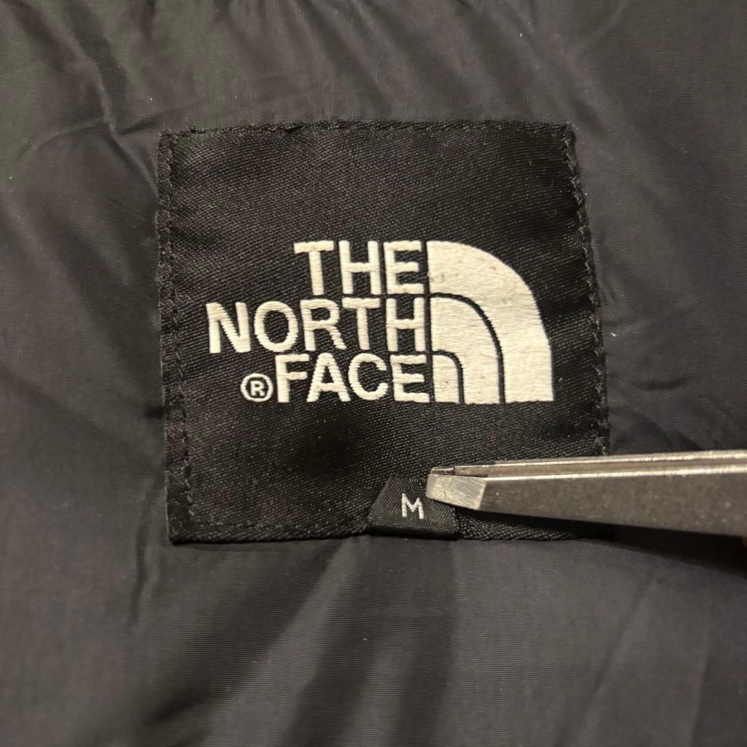 ノースフェイス ダウンベスト ヌプシ メンズ M グレー 刺繍ロゴ 700フィル