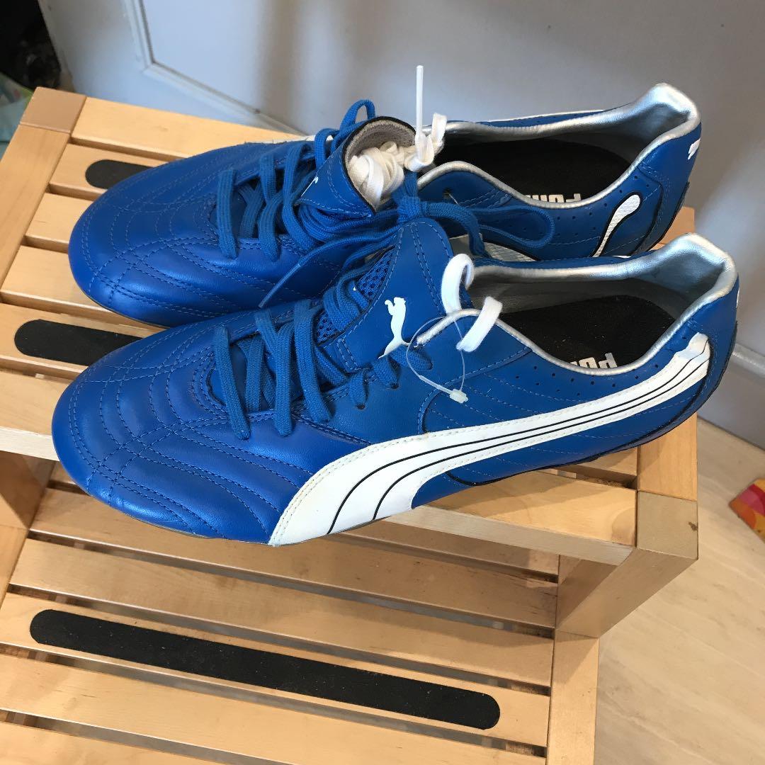 新品限定！プーマパワーキャットJLE27.0cm/サッカーPUMA天然皮革ブルー