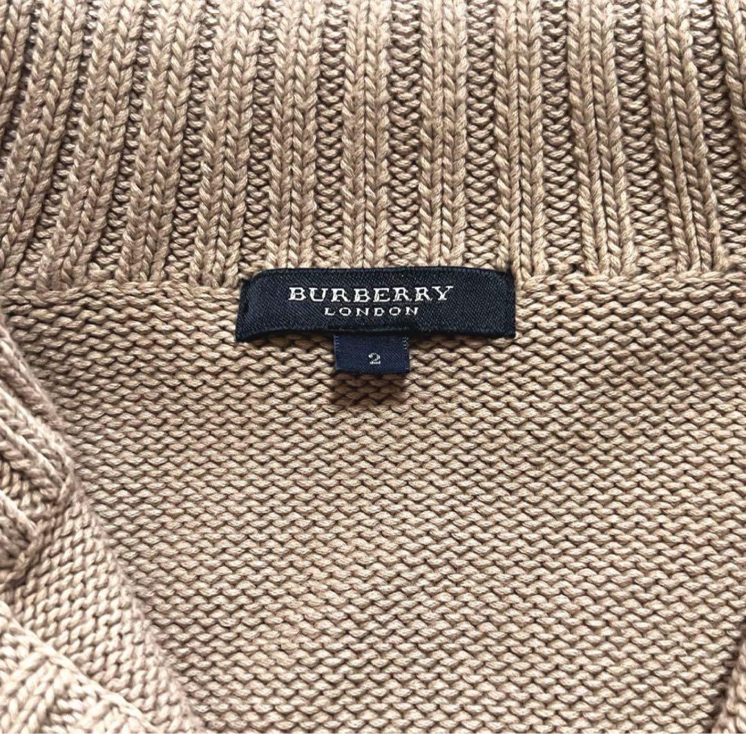 【極美品】バーバリー BURBERRY ニットジャケット ベージュ 2