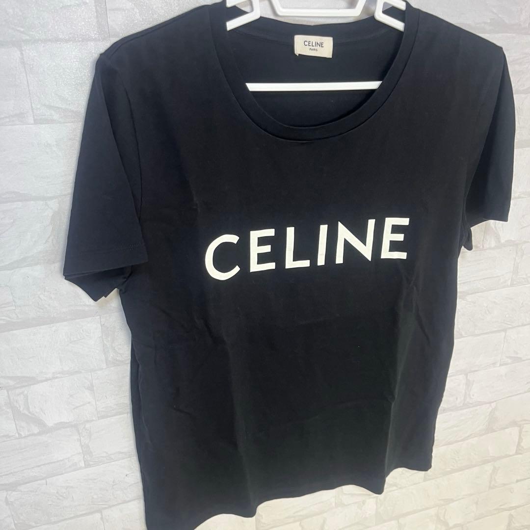 【鑑定済・美品】CELINE Tシャツ ブラック Lサイズ 正規品 レディース