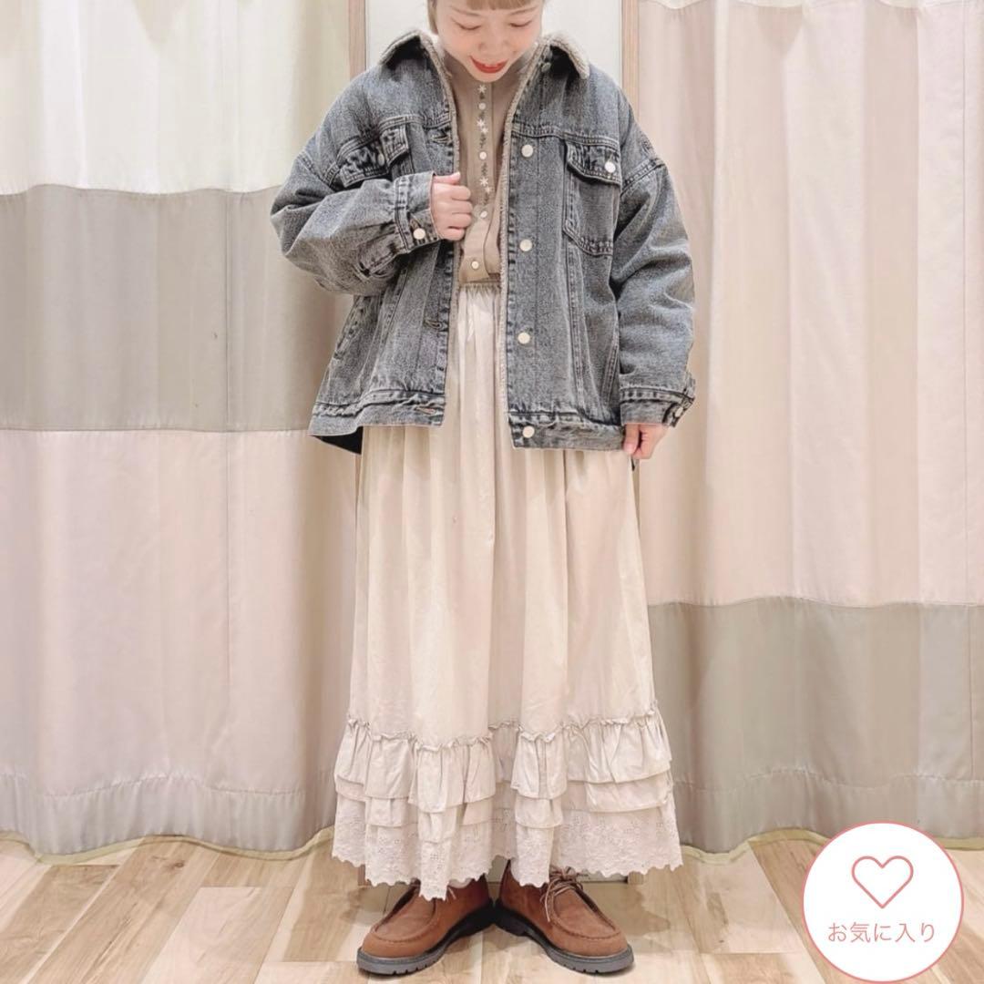 サマンサモスモス デニムボア デニムジャケット　ブラック