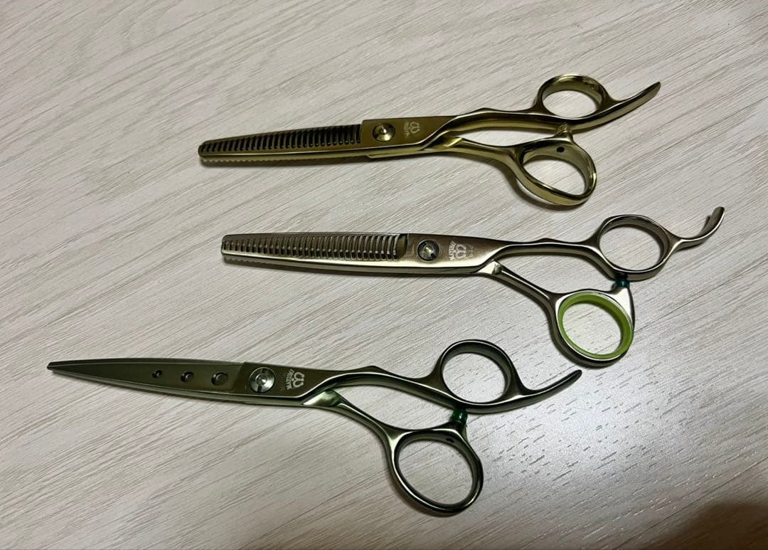 MAYUMIシザー マットグリーン シザーセニング3丁セット