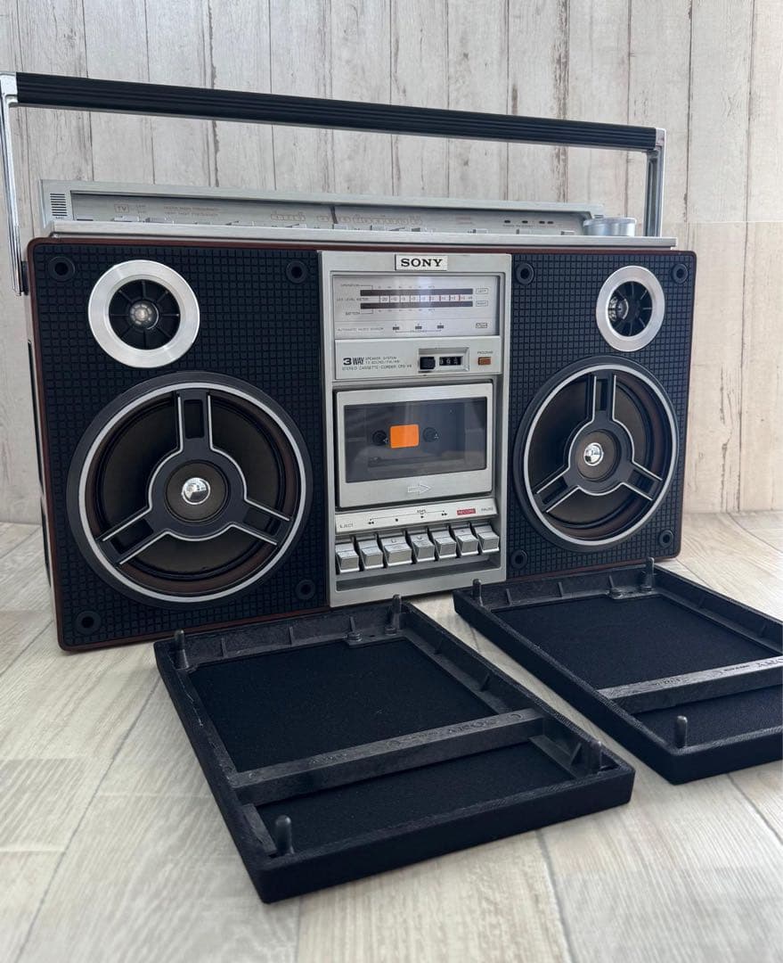 動作品SONY ZILBAP ラジカセCFS-V8 レトロラジオレアカバーレトロ