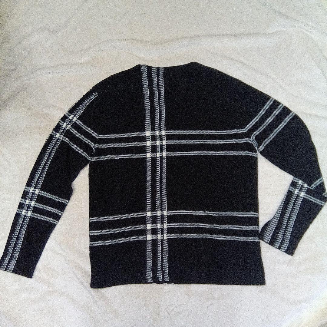 ほぼ新品　Fred Perry フレッドペリー　チェック　 ニット 黒　　L