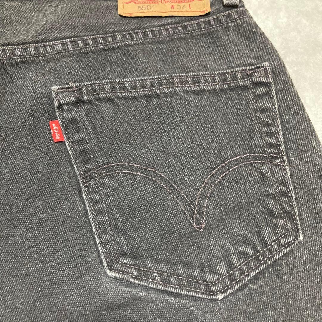 リーバイス　Levis 550 ブラック デニム ショーツ　ハーフパンツ　34