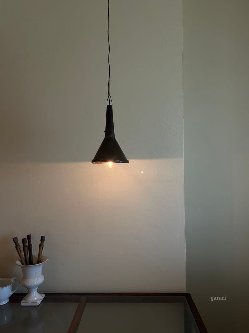 ワイヤーレール照明　古道具照明長さ調整　ワイヤーフック照明 ペンダントライト