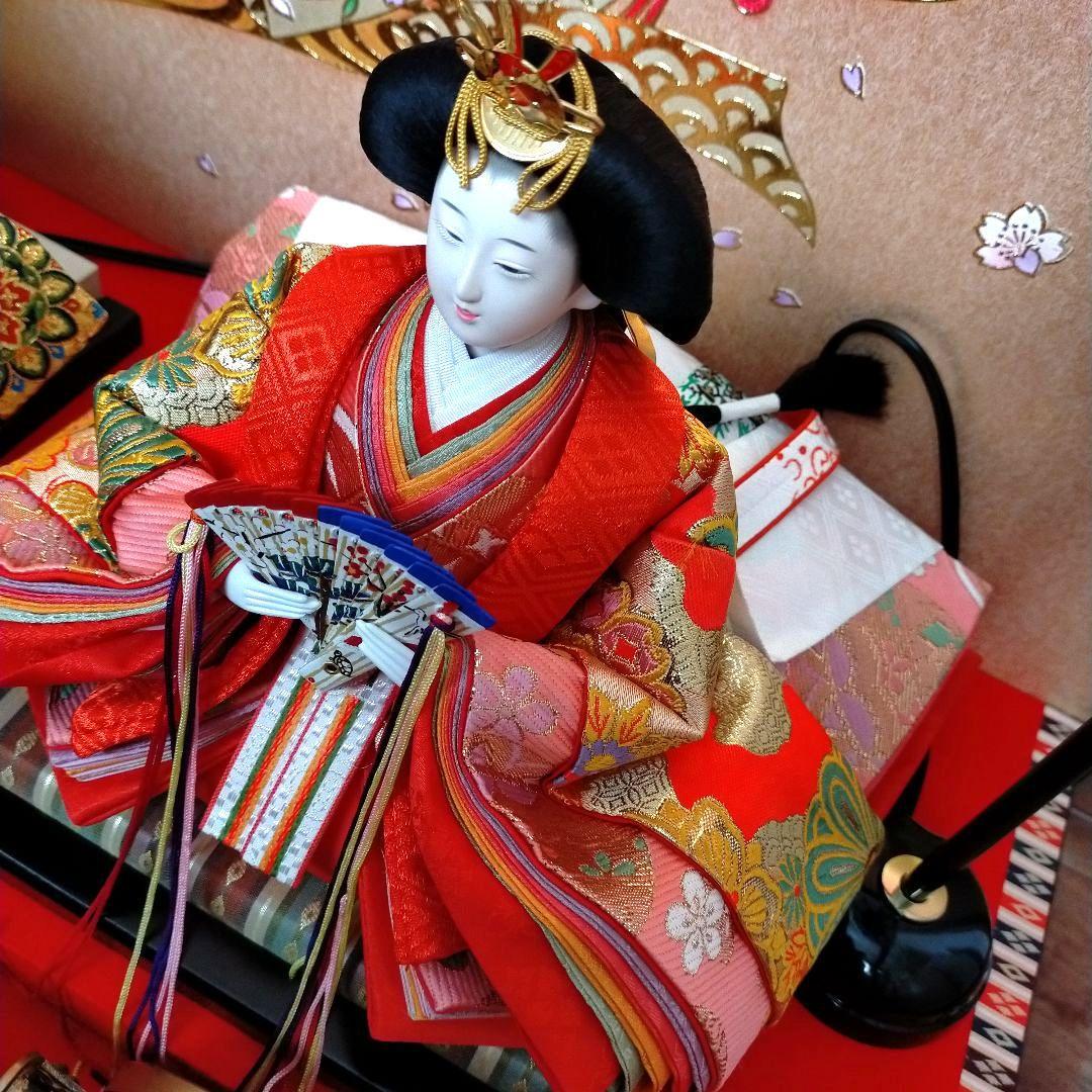 美品 雛人形 親王飾 人形の久月 ガラスケース入り 防虫剤付き