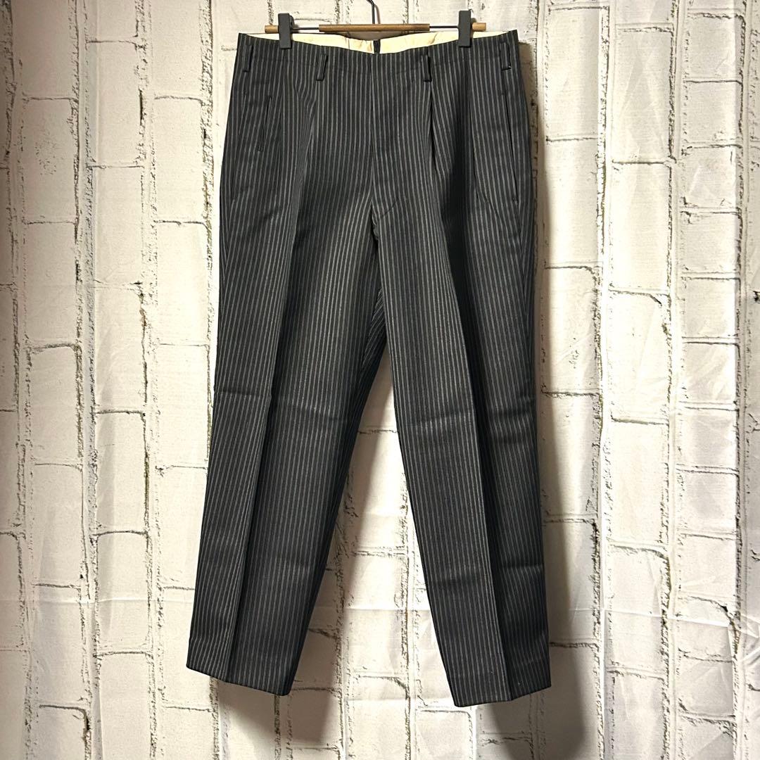 50's ヴィンテージ ストライプ スラックス パンツ チャコール 菅田将暉 L